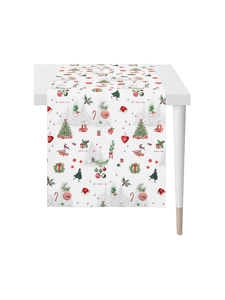 APELT Weihnachts Tischläufer 140x48cm SEASON Weiss weiss – APELT