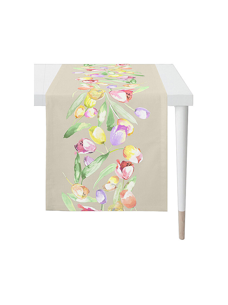 APELT Tischläufer SEASON 140x48cm Gruen/Tulpen grün