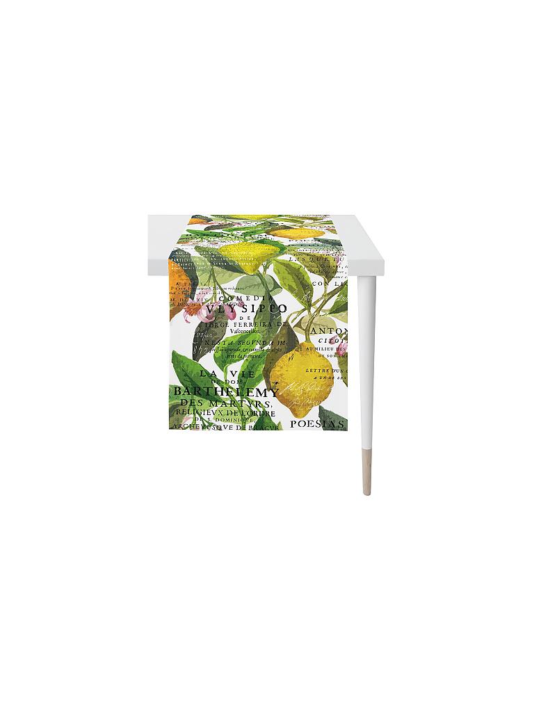 APELT | Tischläufer "Summer Garden" 48x140cm (Zitrone) | grün