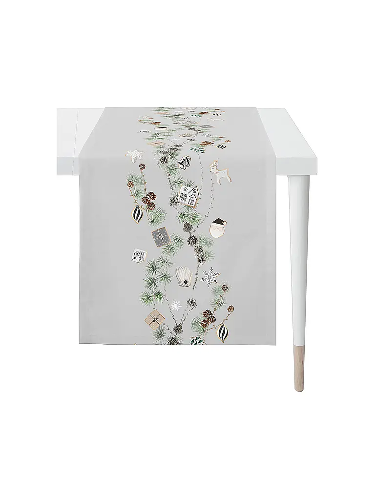 APELT | Weihnachts Tischläufer 140x46cm SEASON Weiss | weiss