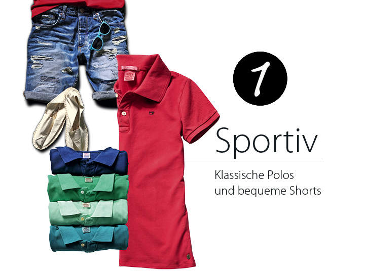 Sportiver Look mit bunten Polos