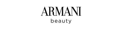 Schwarzer Text auf weißem Hintergrund zeigt das Logo „Armani Beauty“, mit „ARMANI“ in großen Großbuchstaben und „Beauty“ in kleineren Kleinbuchstaben darunter.