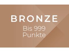 Bronzefarbener Hintergrund mit geometrischen Formen. Der Text lautet „BRONZE“ und „Bis 999 Punkte“.