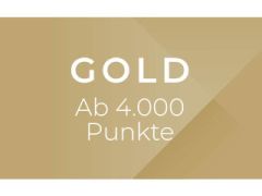 Goldfarbener Hintergrund mit weißem Text „GOLD Ab 4.000 Punkte“, was einen Goldlevel ab 4.000 Punkten anzeigt.
