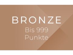 Bronzefarbener Hintergrund mit geometrischen Formen. Der Text lautet „BRONZE“ und „Bis 999 Punkte“.
