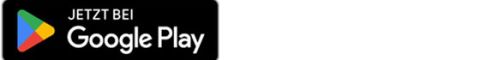 Ein schwarzes Rechteck mit dem Google Play-Logo und einem Play-Button-Symbol. Neben dem Logo steht der Schriftzug „JETZT BEI Google Play“.