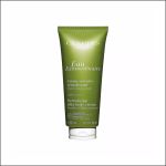 Grüne Tube der „Eau Extraordinaire Revitalizing Silky Body Cream“ von Clarins, 200 ml, abgebildet auf weißem Hintergrund mit grauem Rand.