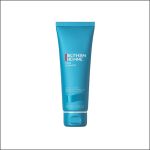 Eine blaue Tube „Biotherm Homme T-Pur Cleanser“, 125 ml, die aufrecht auf einem weißen Hintergrund steht.