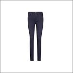 Dunkelblaue Skinny-Jeans im klassischen Fünf-Taschen-Design, abgebildet vor einem schlichten weißen Hintergrund.