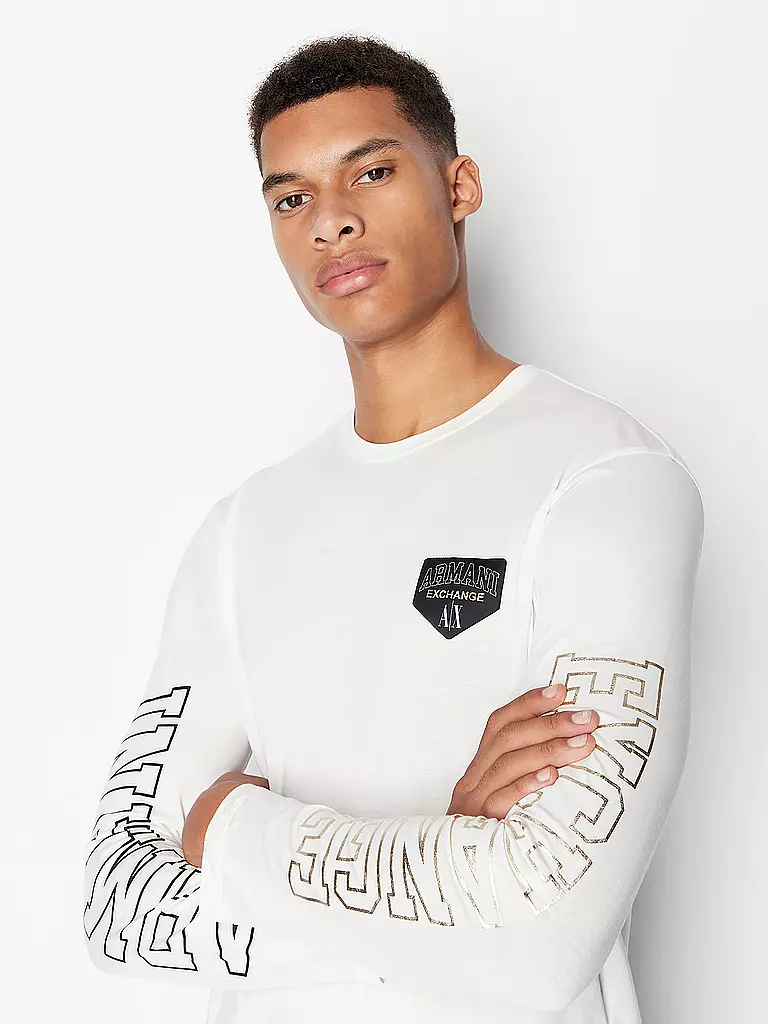 ARMANI EXCHANGE | Langarmshirt Regular Fit | weiss