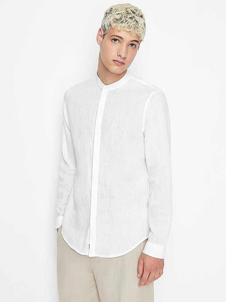 ARMANI EXCHANGE | Leinenhemd Regular Fit  | weiss