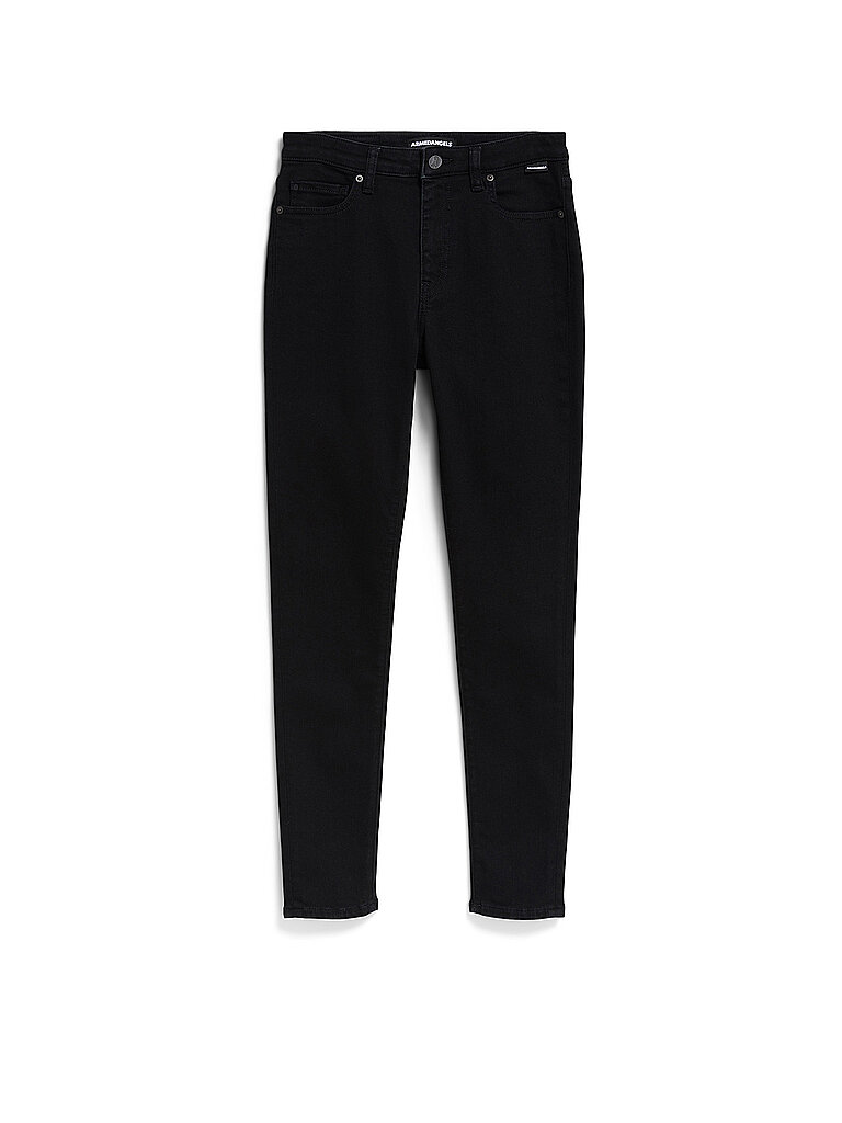 ARMEDANGELS Damen Skinny Jeans Mid Waist Bio-Baumwoll Mix X-Stretch TILLAA Skinny Fit Rinse Black 28/30