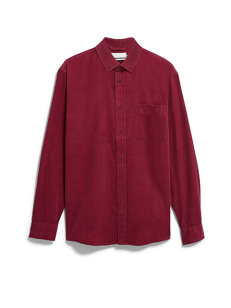 ARMEDANGELS Cordhemd Relaxed Fit rot | L
