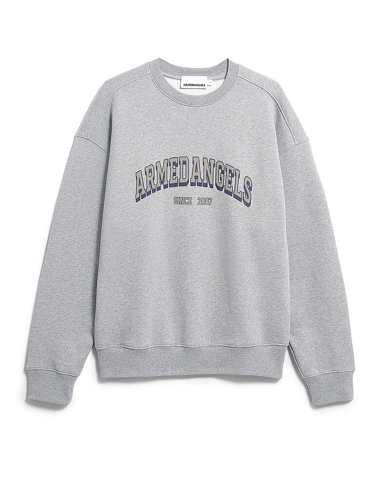 ARMEDANGELS Sweater Relaxed Fit WORDMARK hellgrau | L