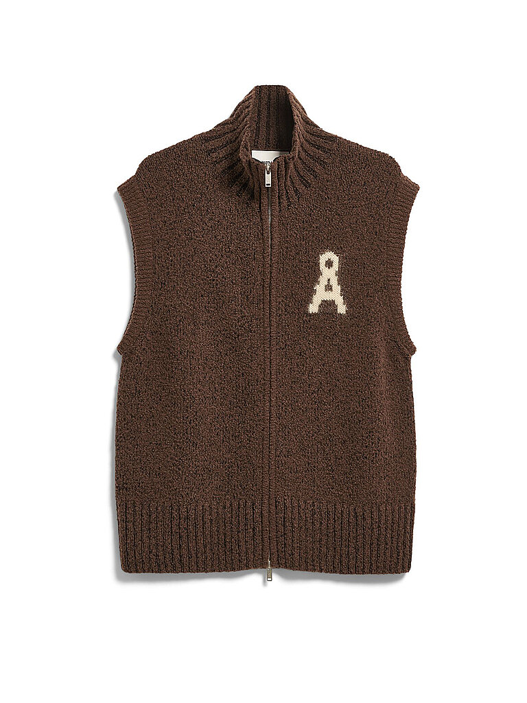 ICONIC Å BOUCLÉ KNIT VEST Jacken/Outerwear Strick Solid, claystone