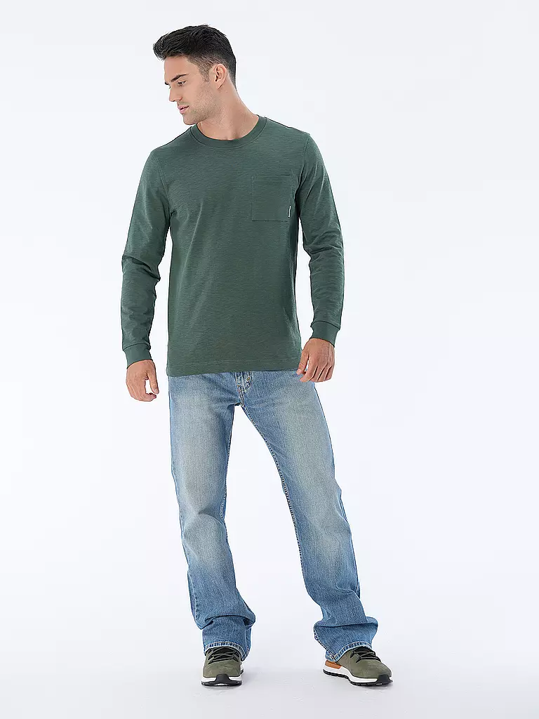 ARMEDANGELS | Langarmshirt BAAZO FLAMÉ | dunkelgrün