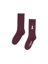 ARMEDANGELS | Socken SAAMUS BOLD black | dunkelrot