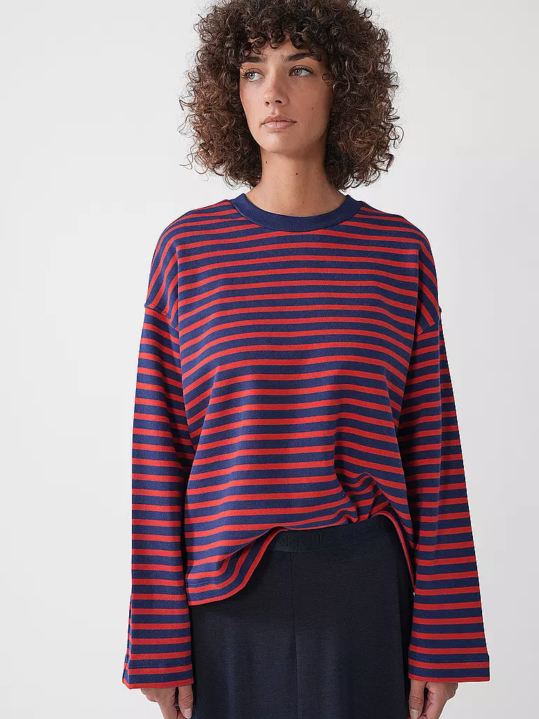 ARMEDANGELS | Sweater Oversized Fit FRANKAA  STRIPES | rot