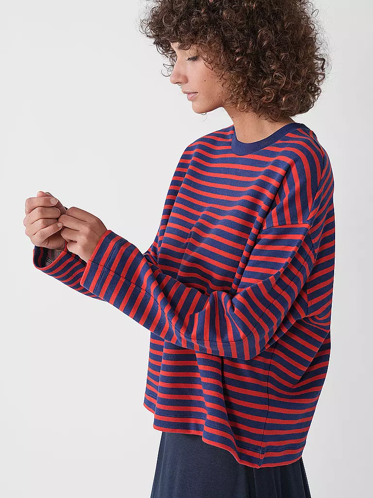 ARMEDANGELS | Sweater Oversized Fit FRANKAA  STRIPES | rot