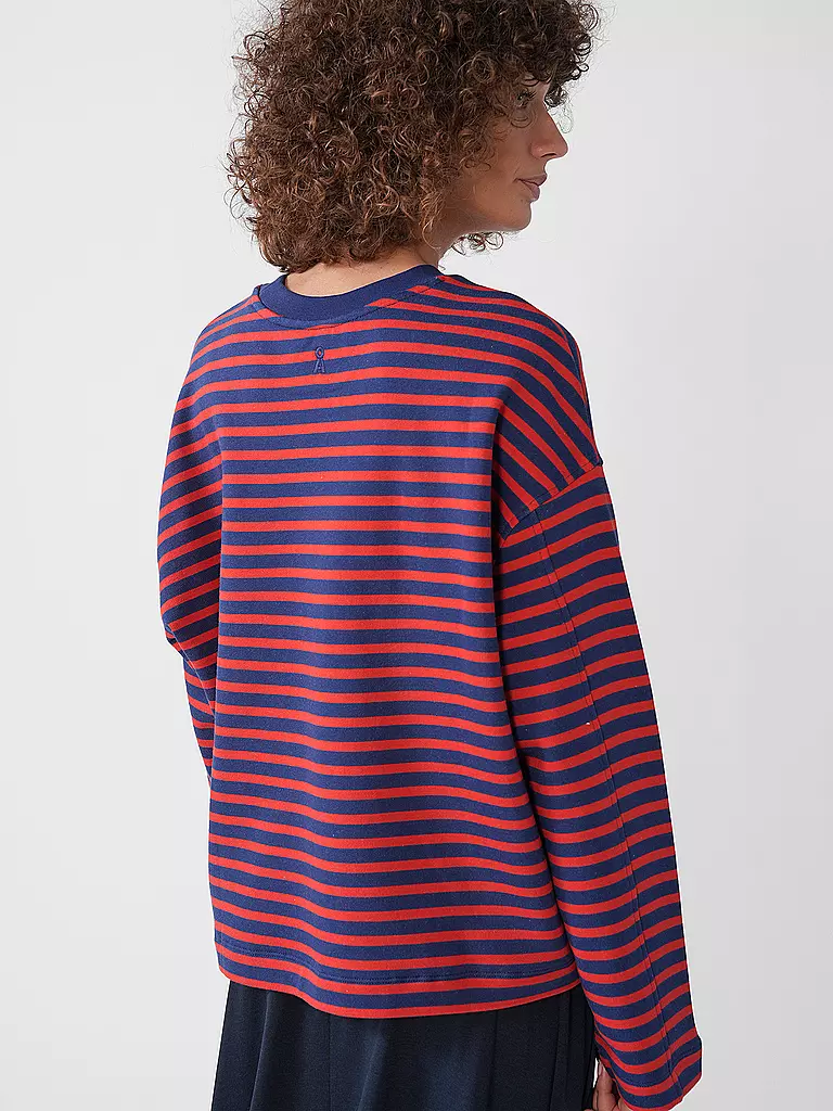 ARMEDANGELS | Sweater Oversized Fit FRANKAA  STRIPES | rot