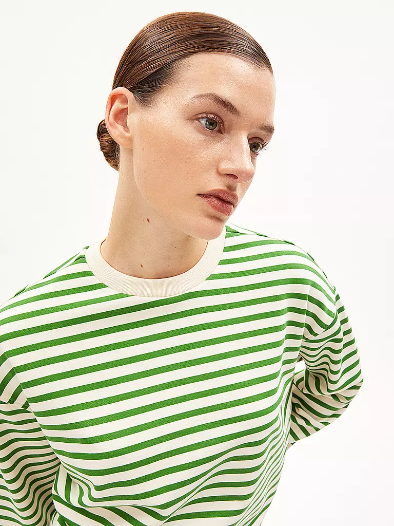 ARMEDANGELS | Sweater Oversized Fit FRANKAA  STRIPES | grün