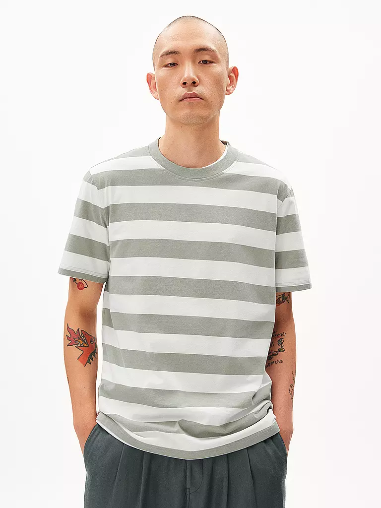 ARMEDANGELS | T-Shirt BAHAAR STRIPES | grün