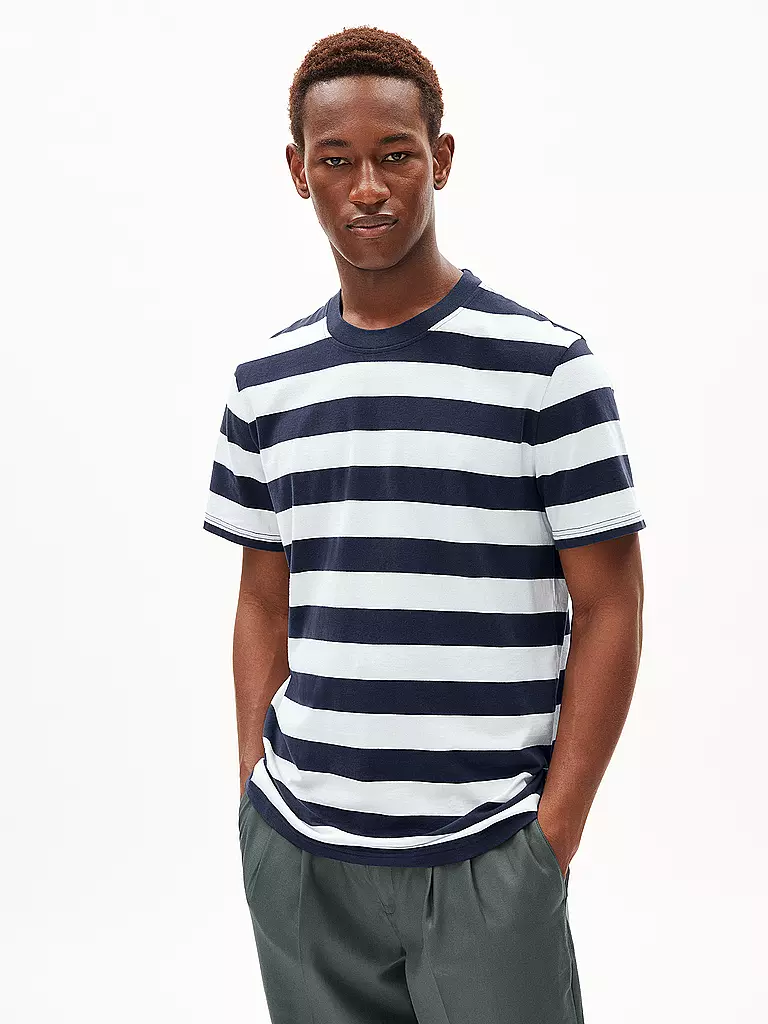 ARMEDANGELS | T-Shirt BAHAAR STRIPES | grün