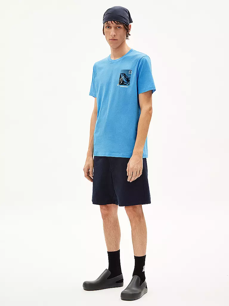 ARMEDANGELS | T-Shirt JAAMES SUMMER MOUNTAIN | hellblau