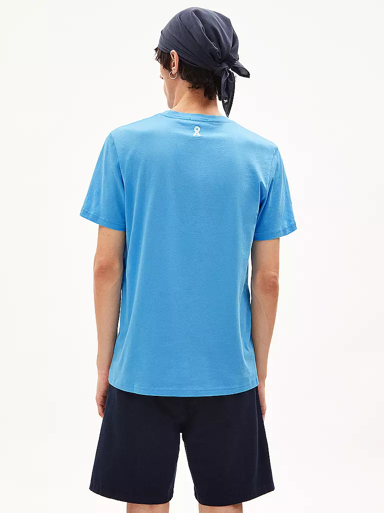 ARMEDANGELS | T-Shirt JAAMES SUMMER MOUNTAIN | hellblau