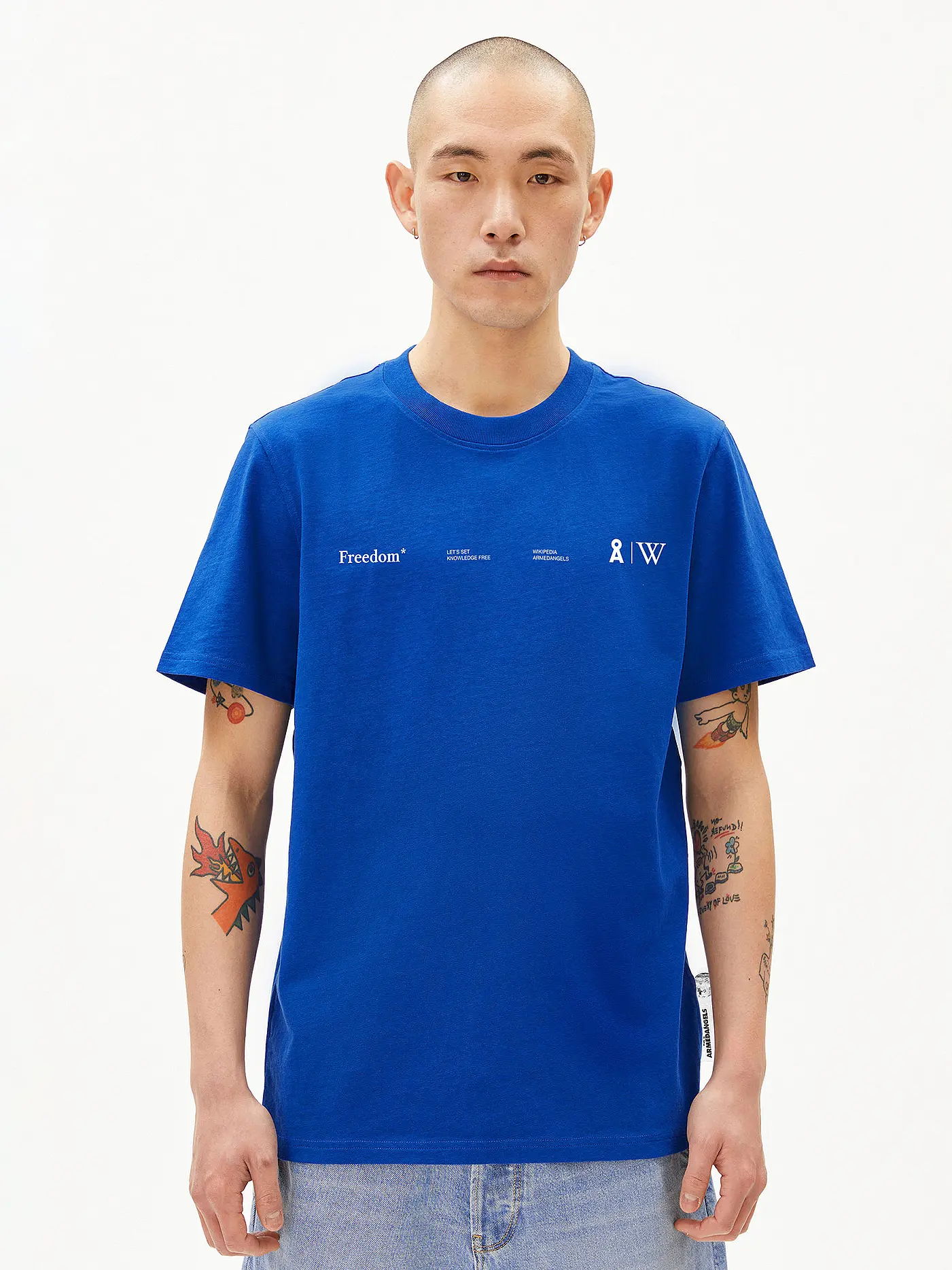 ARMEDANGELS | T-Shirt MAARKOS WIKIPEDIA  | blau