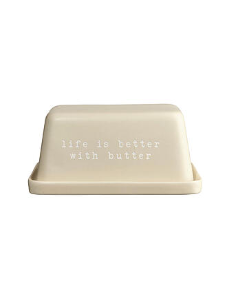 ASA SELECTION | Butterdose 16x11x7,5 cm  LIFE IS BETTER WITH BUTTER Beige