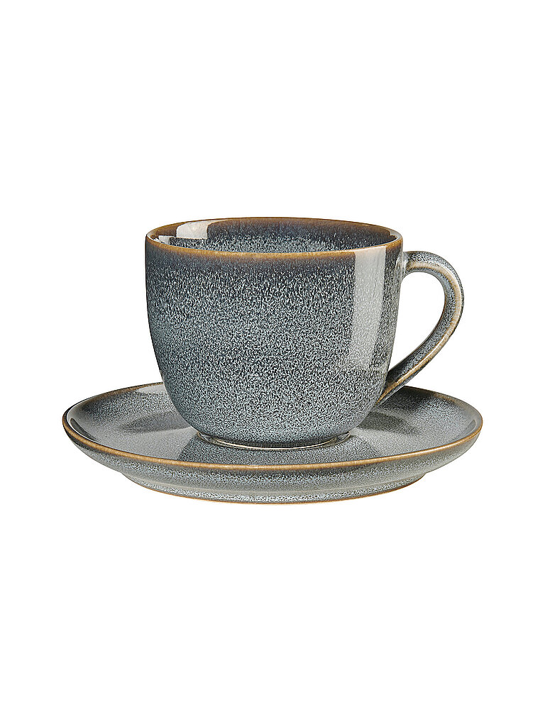 ASA SELECTION Cappuccinotasse mit Untertasse 0,23l  Saisons  Denim hellblau
