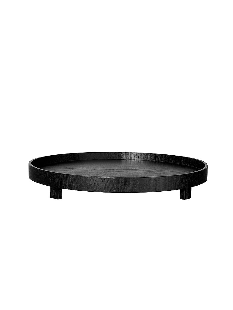 ASA SELECTION Tablett auf Fuss rund 40cm WEIDENHOLZ schwarz  schwarz
