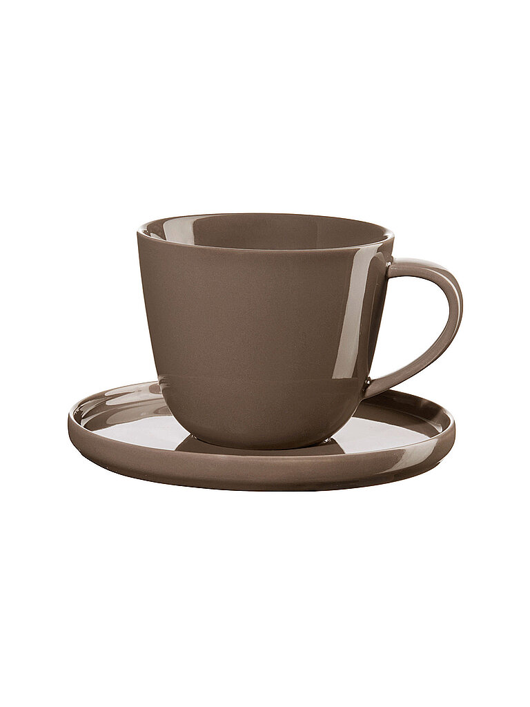 ASA SELECTION Kaffeetasse mit Unterteller COPPA 0,25l Kaori  braun