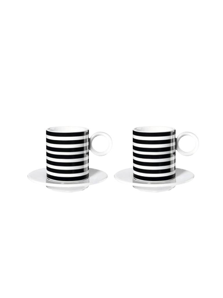 ASA SELECTION | Espresso-Set mit Tasse und Untertasse 2-er "Memphis" 0,1l | schwarz