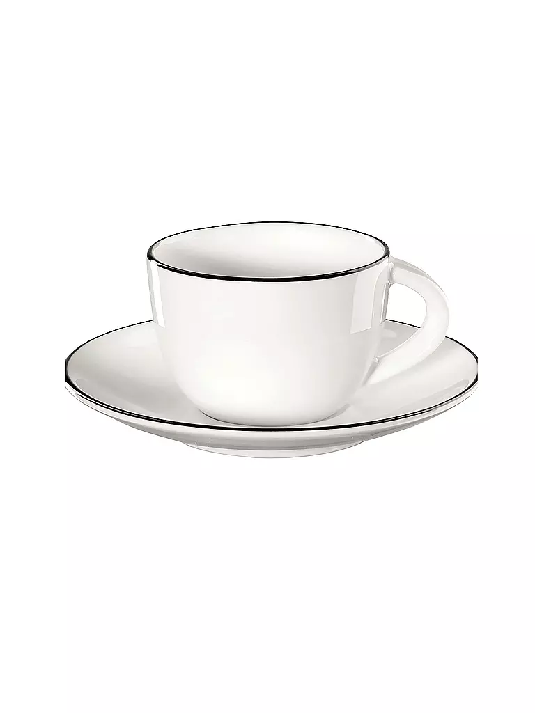 ASA SELECTION | Espressotasse mit Untertasse "à table ligne noir" 70ml | weiss