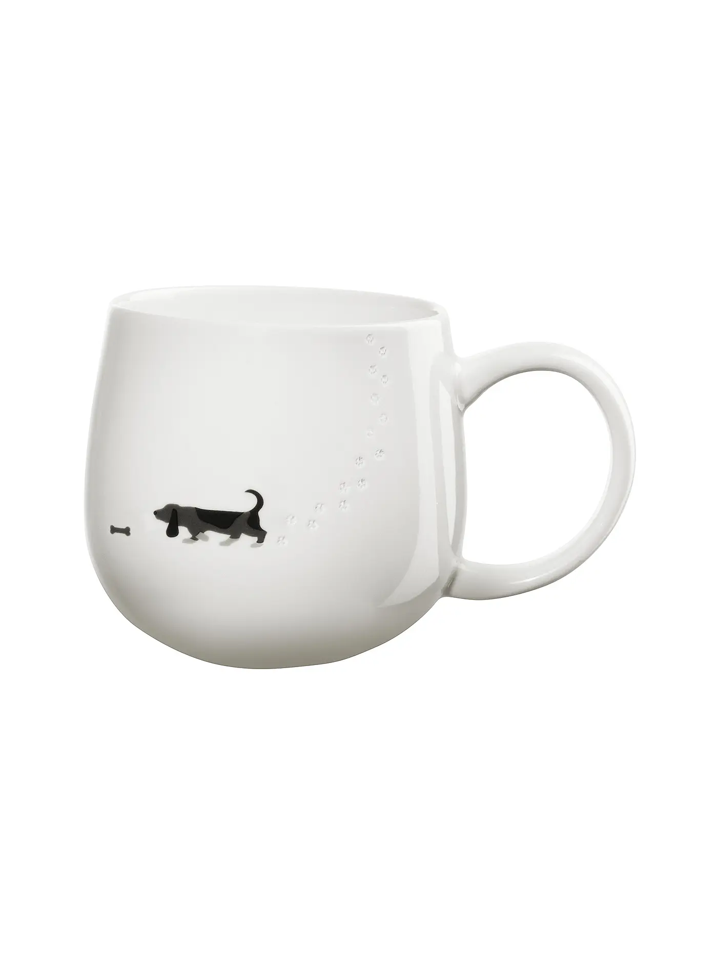 ASA SELECTION | Henkelbecher 0,4l MAGU-FOOTPRINTS Dog | weiss