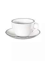 ASA SELECTION | Kaffeetasse mit Untertasse "à table ligne noir" 210ml  | weiss