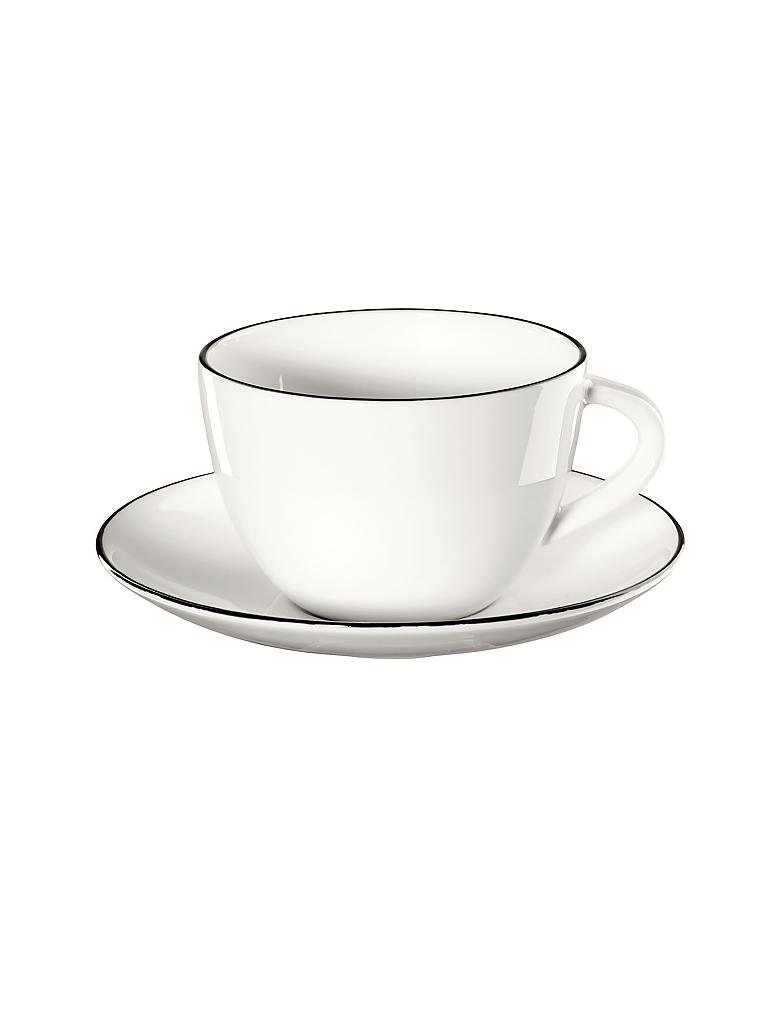 ASA SELECTION | Kaffeetasse mit Untertasse "à table ligne noir" 210ml  | weiss