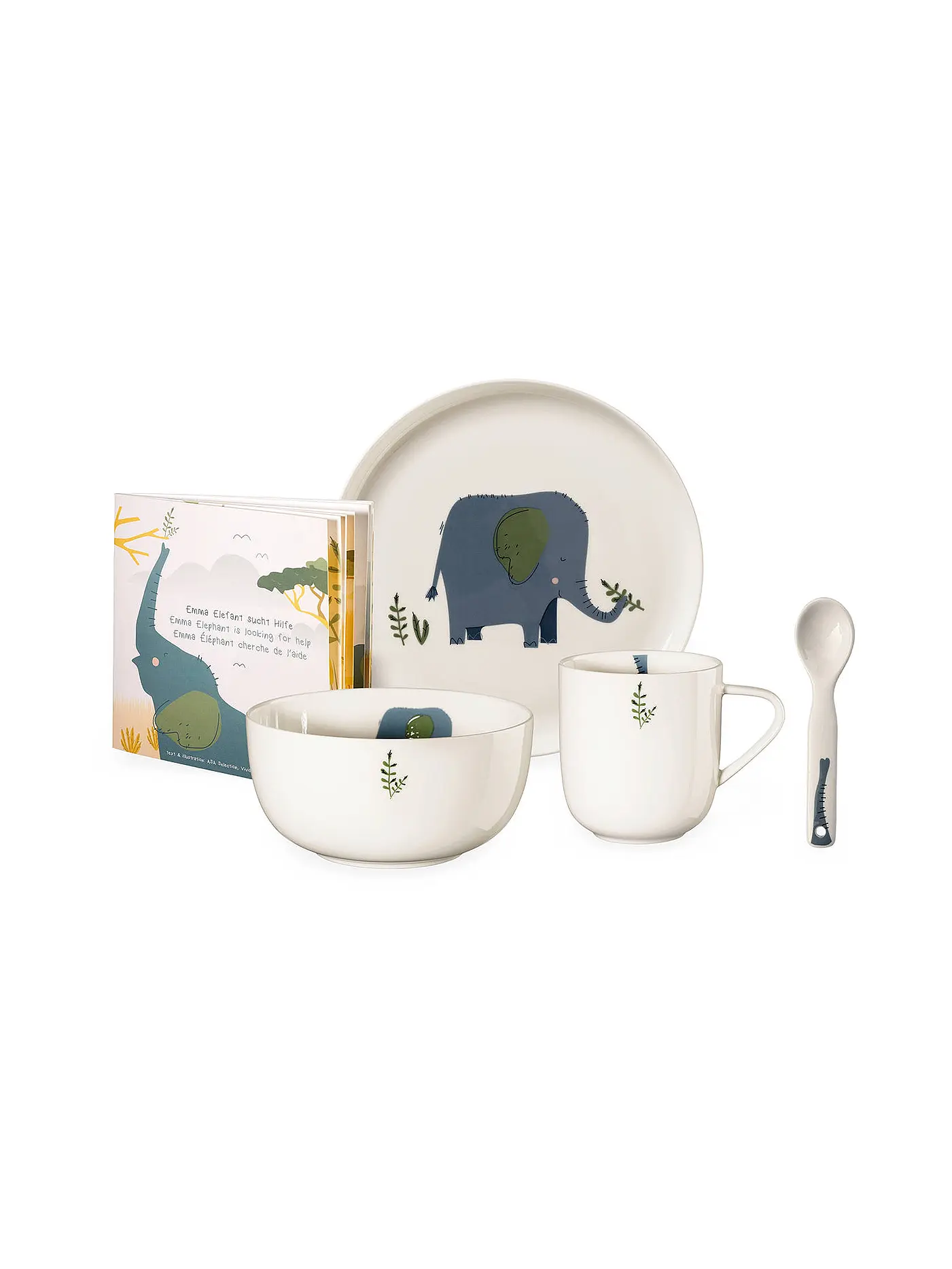 ASA SELECTION | Kinder Porzellanset 5-tlg. "Elefant" | blau