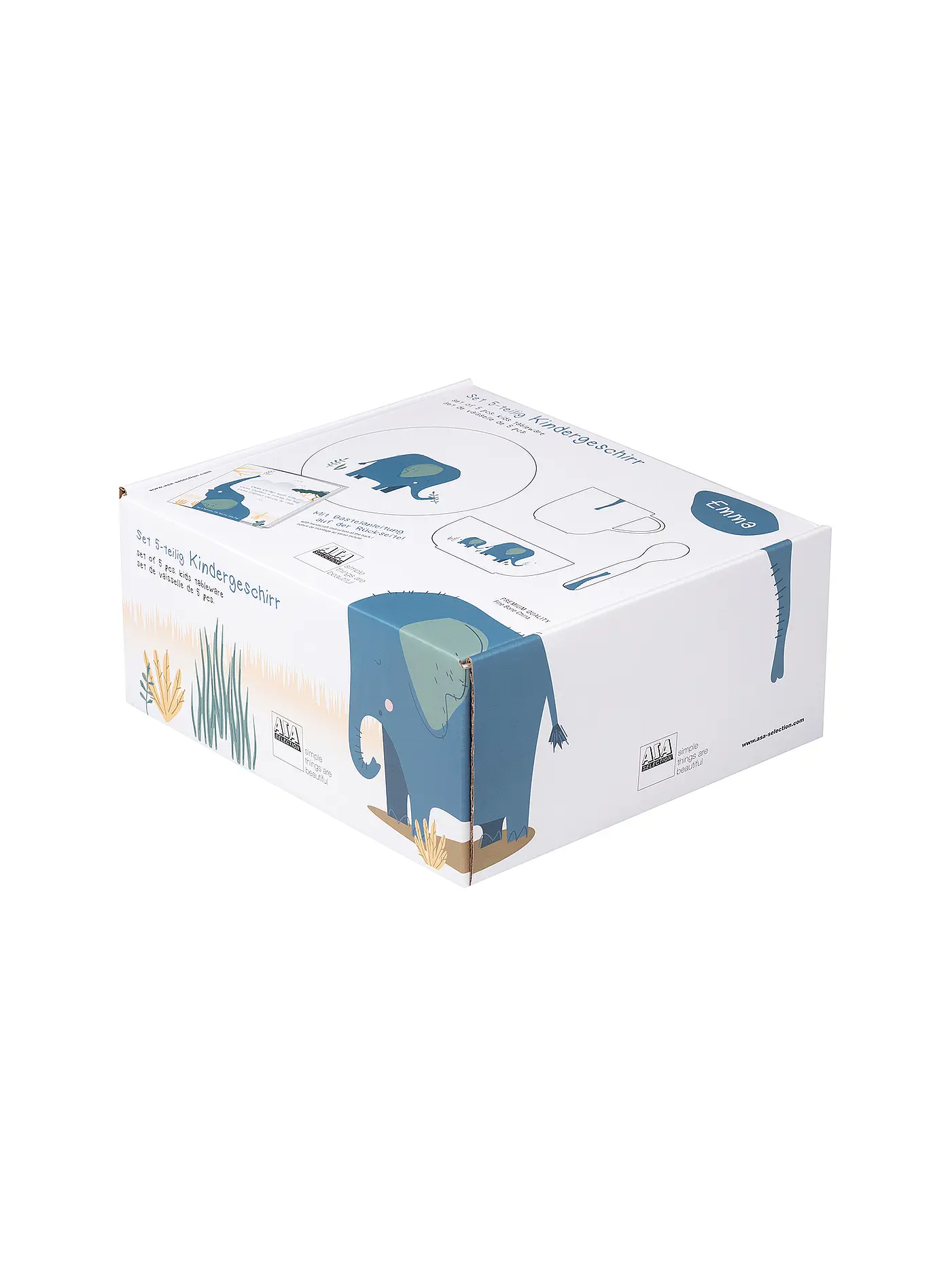 ASA SELECTION | Kinder Porzellanset 5-tlg. "Elefant" | blau