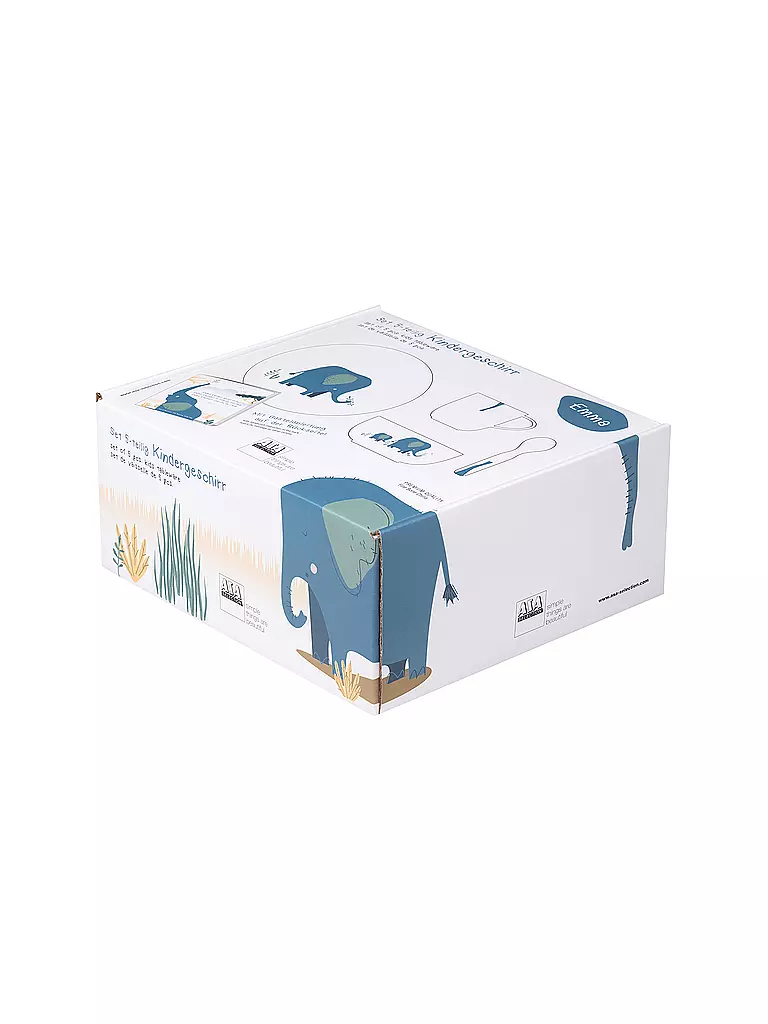 ASA SELECTION | Kinder Porzellanset 5-tlg. "Elefant" | blau
