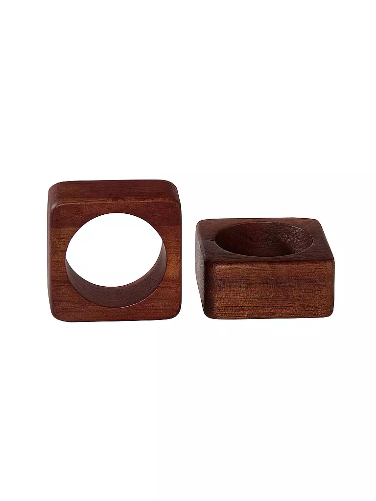 ASA SELECTION | Serviettenringe 2er Set eckig/glatt Akazienholz | braun