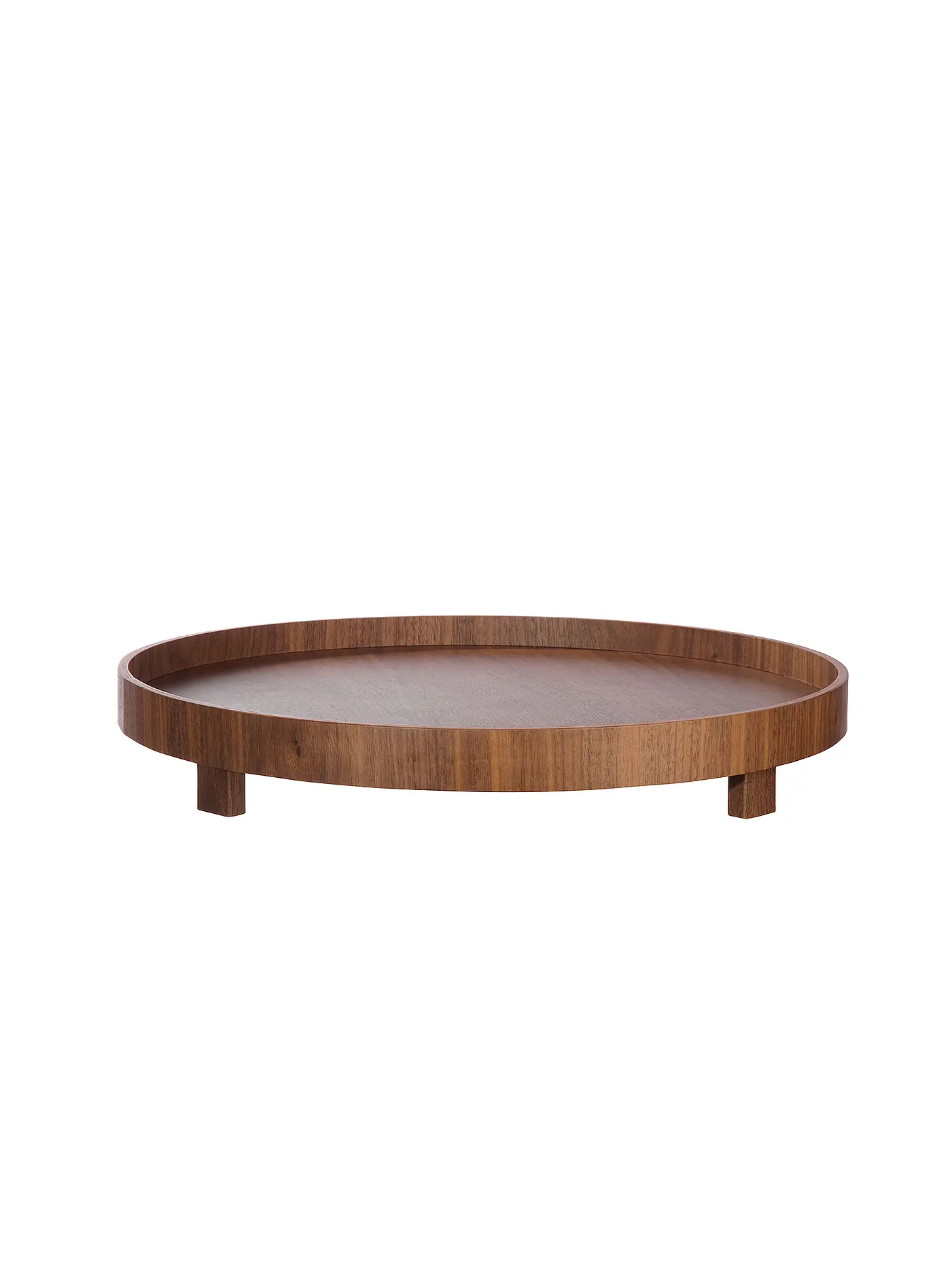 ASA SELECTION | Tablett auf Fuss rund 40cm WALLNUSS braun | braun
