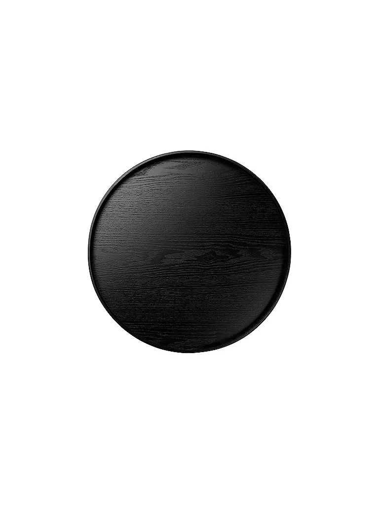 ASA SELECTION | Tablett auf Fuss rund 40cm WEIDENHOLZ schwarz  | schwarz