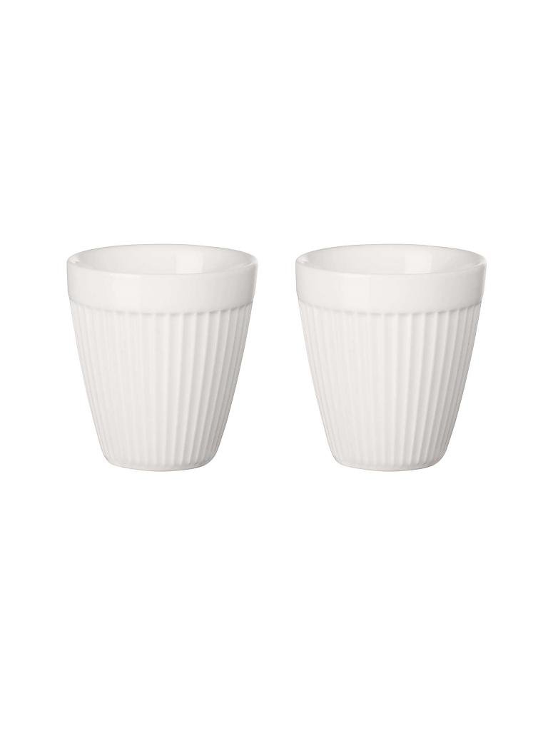 ASA SELECTION | Thermobecher 2-er Espresso "Striped" THERMO 2x0,08l (Weiss) | weiß
