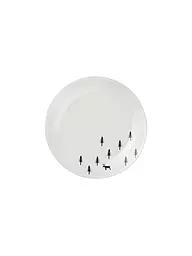 ASA SELECTION | Weihnachts Dessertteller SKIING 20,5cm Joy / Snow Tracks | Weiss