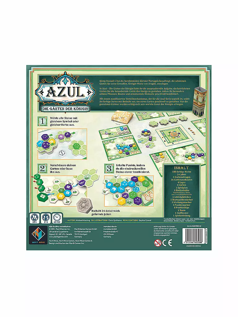 ASMODEE | Brettspiel - Azul – Die Gärten der Königin | keine Farbe