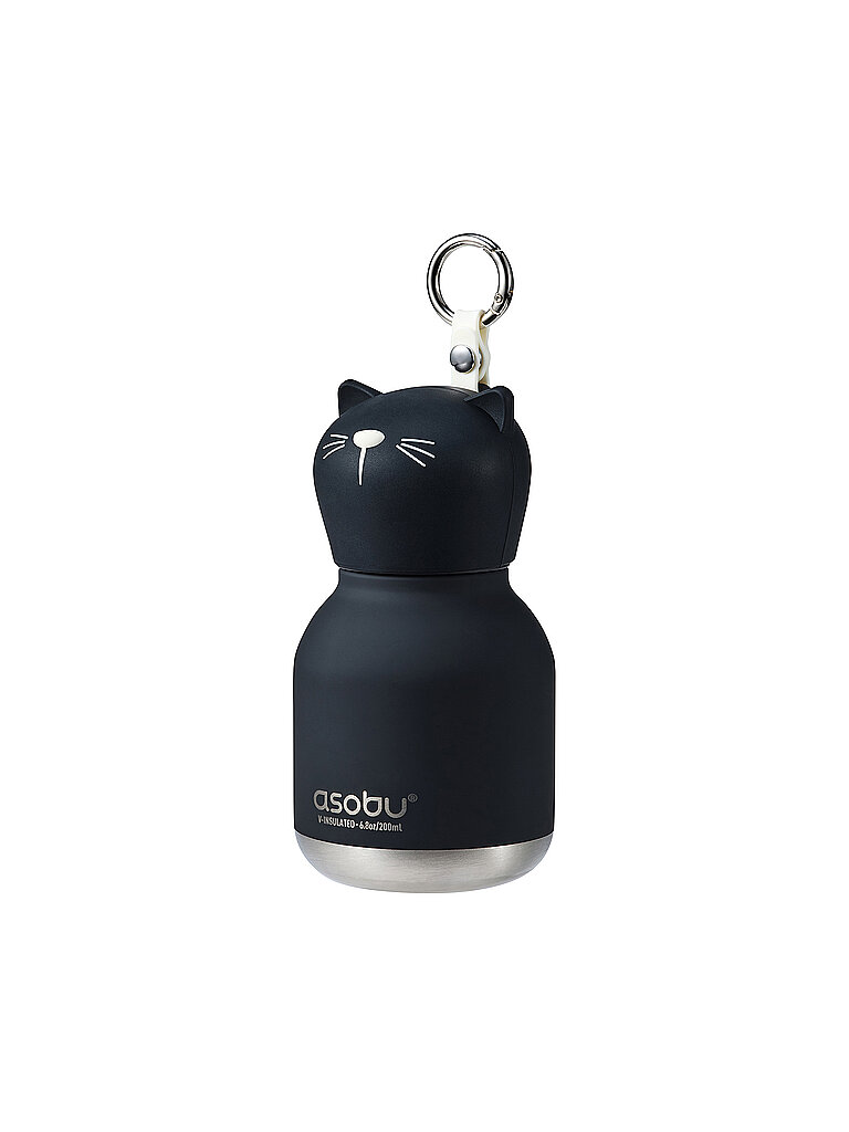 ASOBU Kinder Mini-Isolierflasche KATZE 0,2l Schwarz schwarz