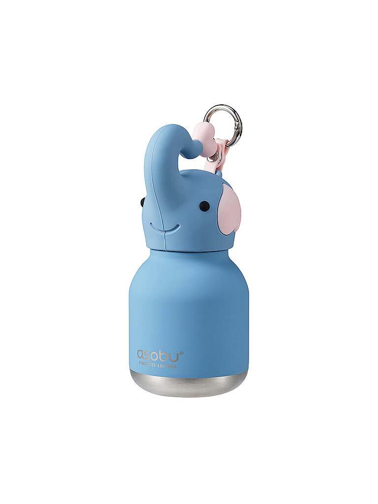 ASOBU Kinder Mini-Isolierflasche ELEFANT 0,2l Grau hellblau